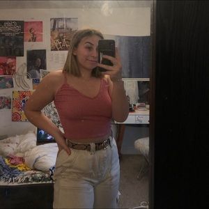 brandy melville red and white tank top